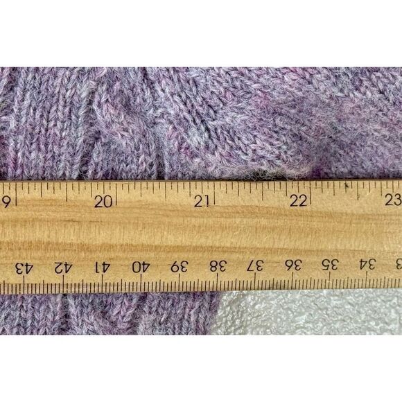 J. Crew Cable Knit Women's 100% Wool Pullover Mauve Sweater Medium - Picture 11 of 11